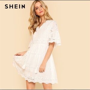 💜 Shein Tassel Tie Neck Cut Out Detail Dress